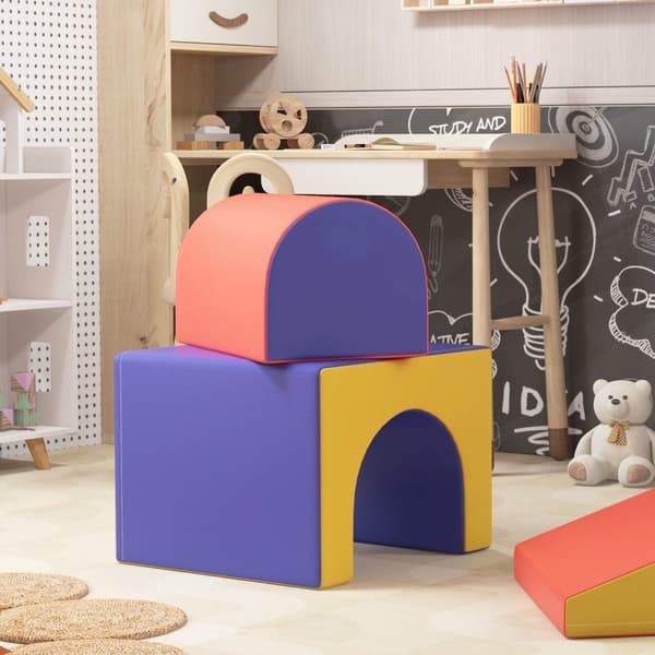 Myke byggeklosser Sett med 4 skumbyggeklosser Gigantiske byggeklosser Byggeleker Skumklosser for 1-3 år gamle barn Kunstskinn EPE