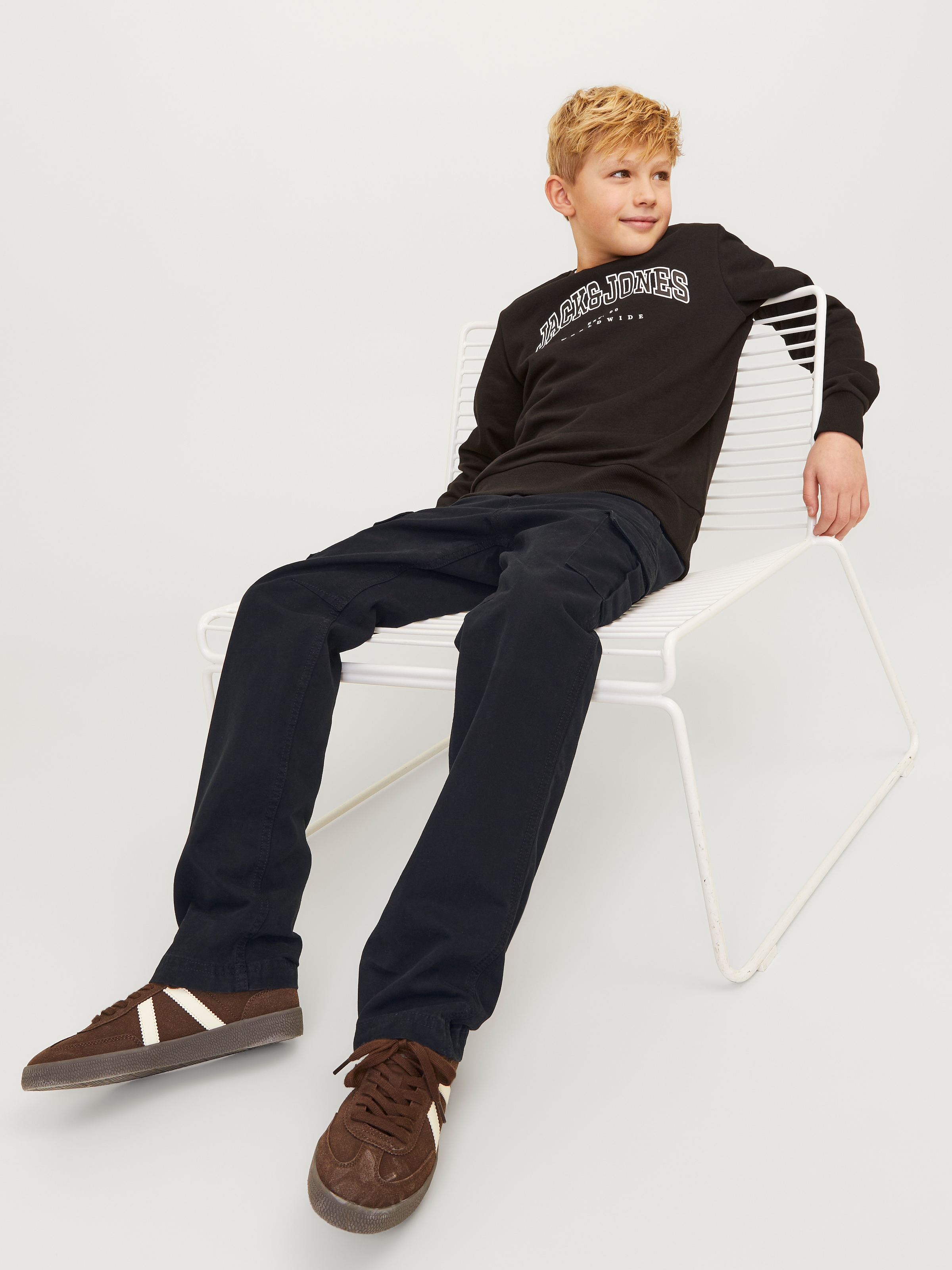 Jack & Jones Junior Cargohose »JPSTKANE praktisch, pflegeleicht, lässig«  unifarben, modisch, relaxed fit, Web
