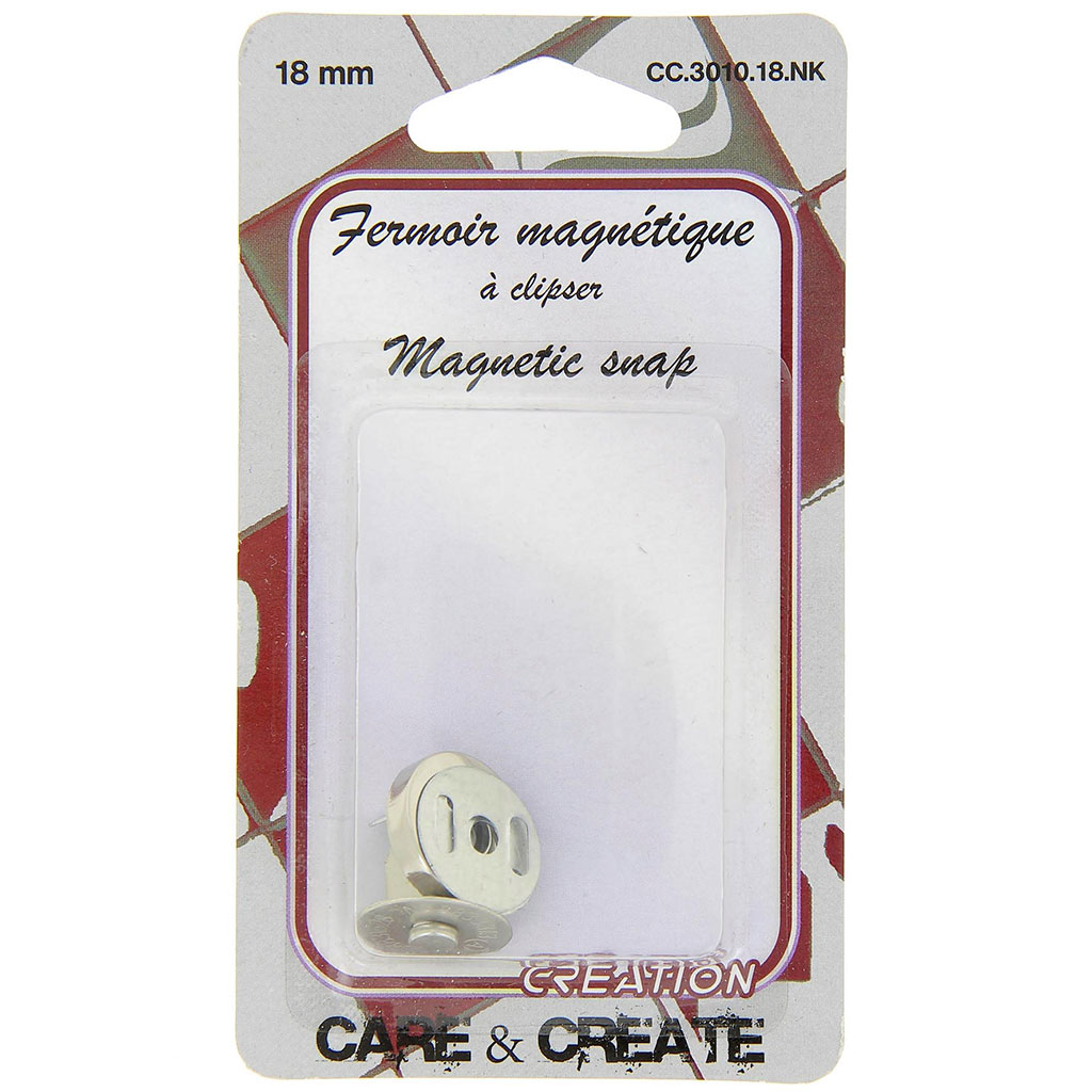 Fermoir magnétique argenté à clipser 18mm