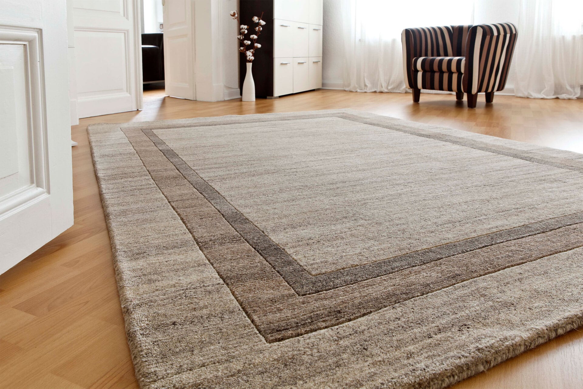 LUXOR living Schurwollteppich KUMARI 90 x 160 cm beige