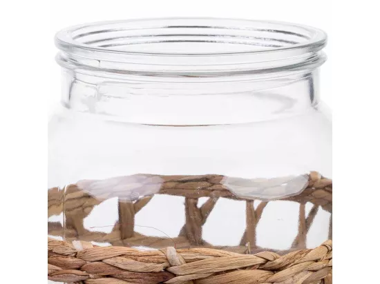 Vase en verre doublé de fibres naturelles
