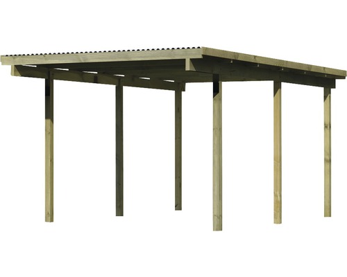 Enkele carport Karibu Eco 1A PVC panelen zonder fittingen 268x387 cm drukgeïmpregneerd