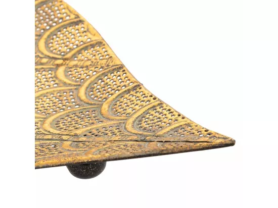 Centre de table en métal doré 32x29.5x4h