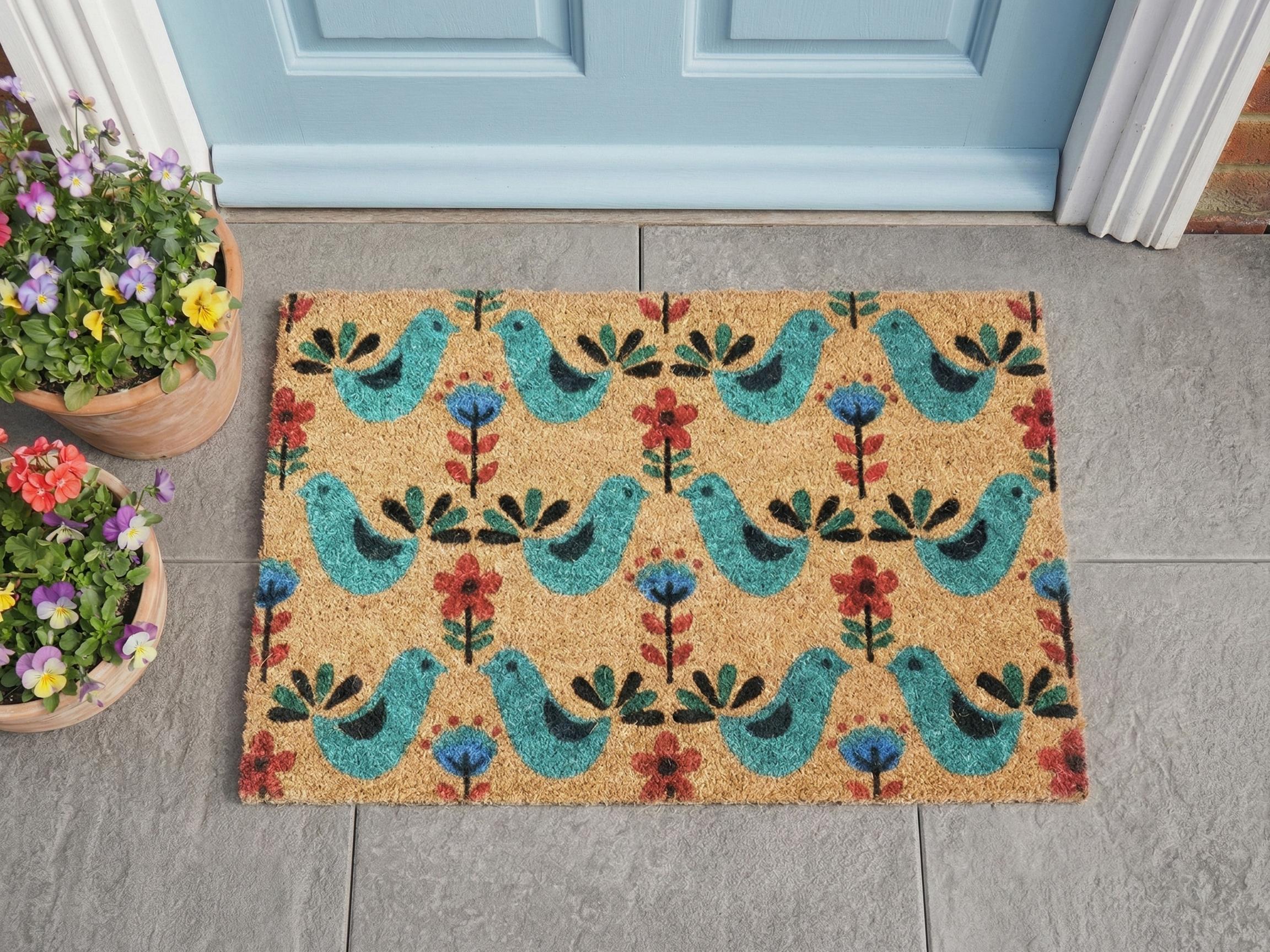 Deurmat TANANA Meerkleurig 50 x 80 cm Vogel Kokos