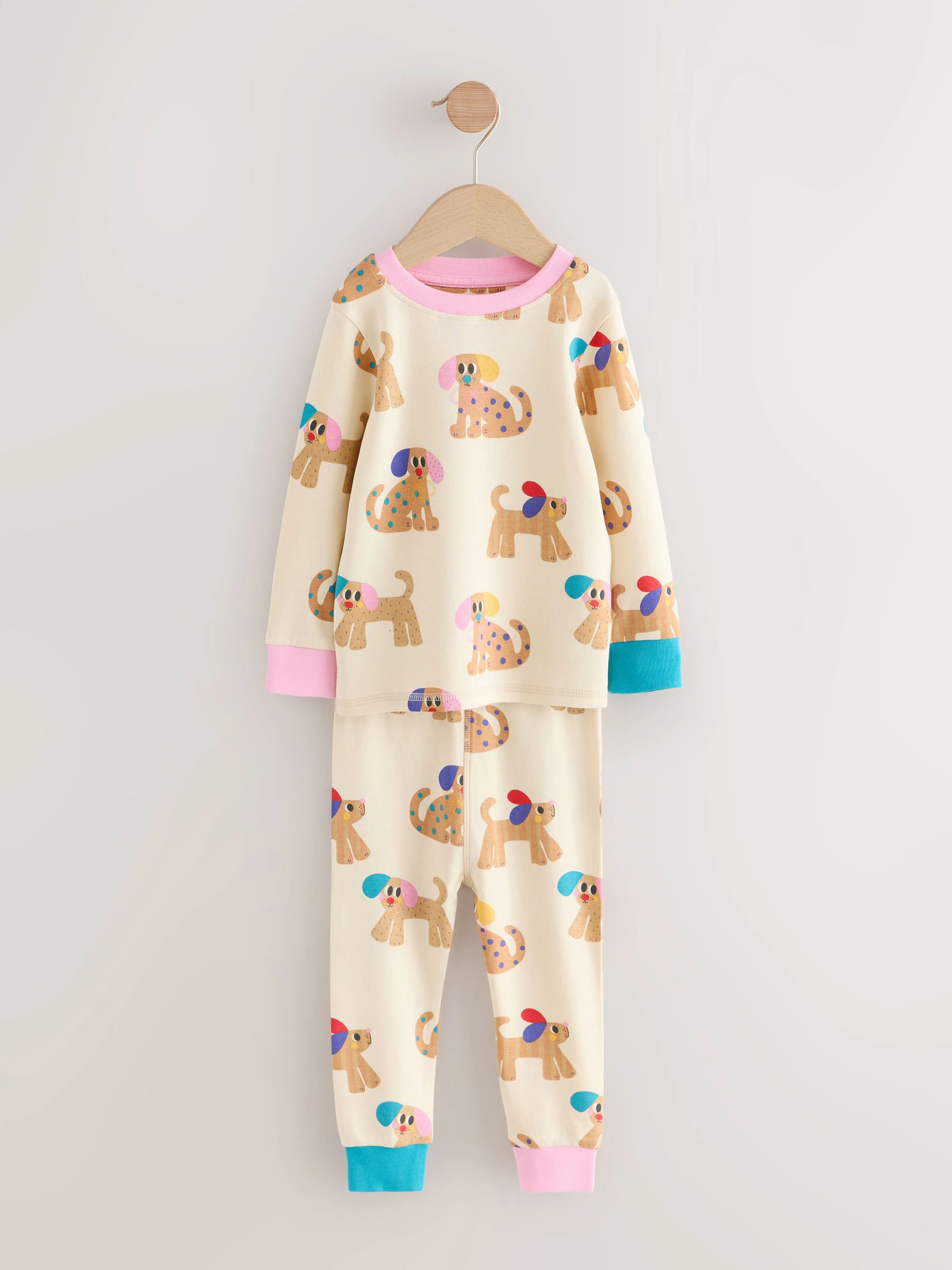 Rood/marineblauw hondenapplicatie - Verpakking van 3 knusse pyjama's (9 mnd-9 jr)
