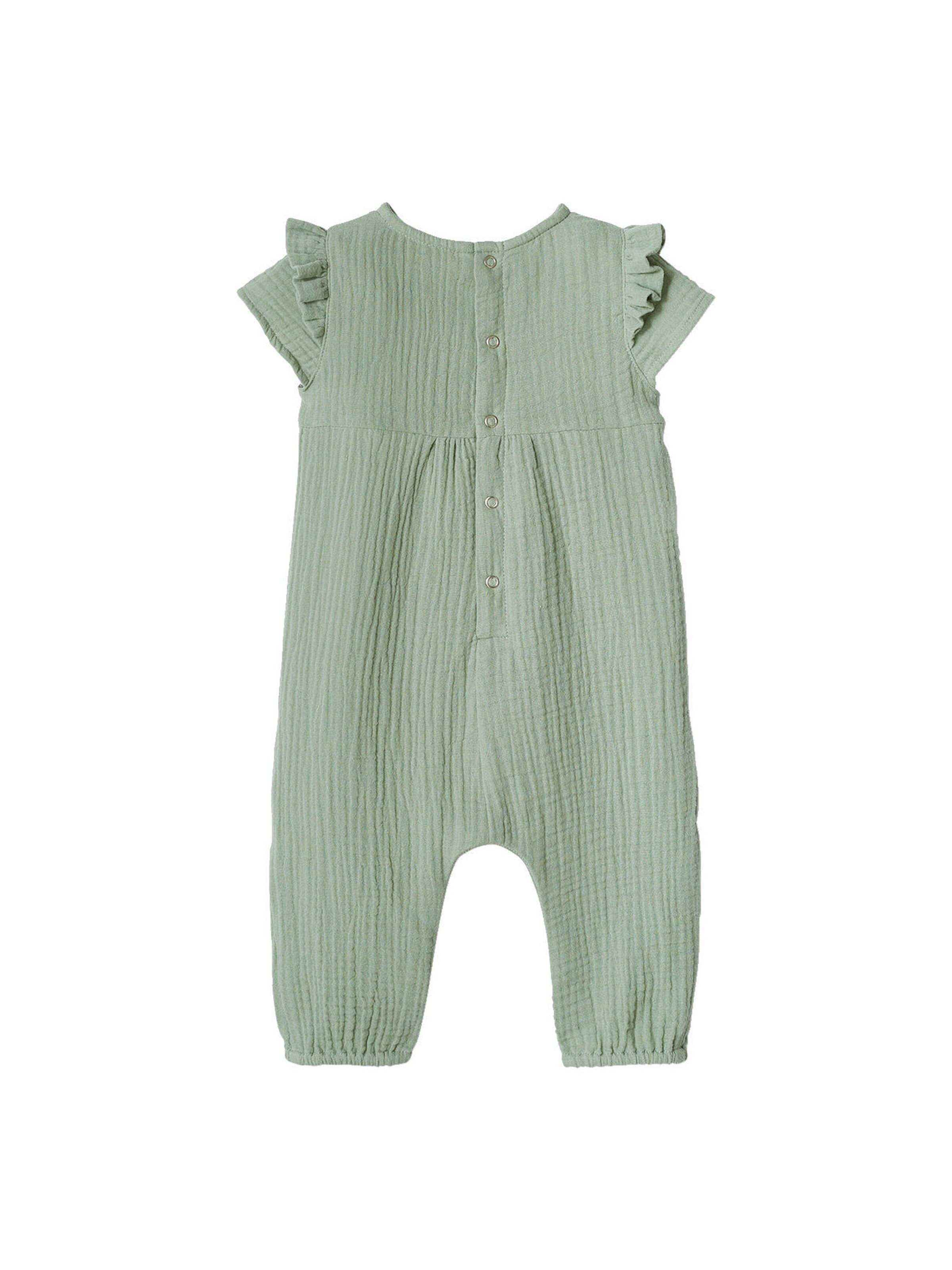 Vertbaudet Baby Overall aus Musselin salbeigrün