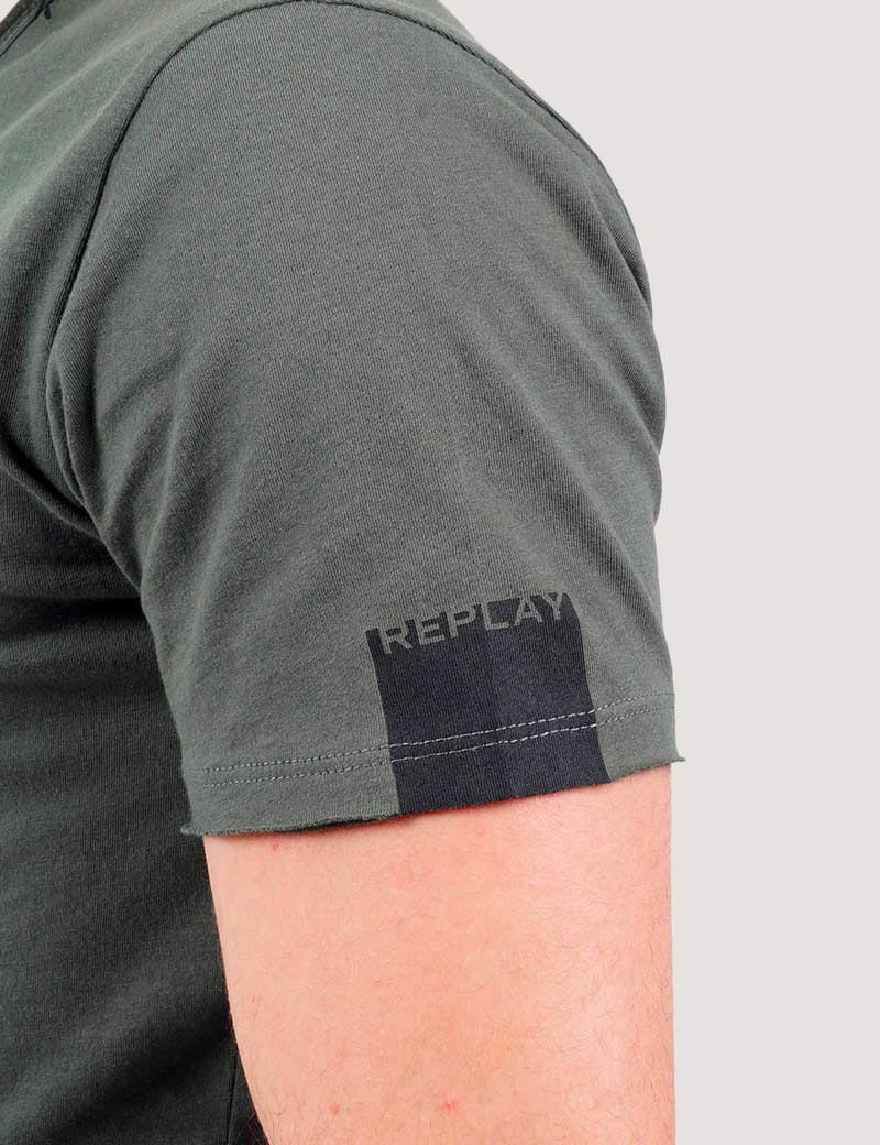 REPLAY T-SHIRT H REGULAR DARK MILITARY