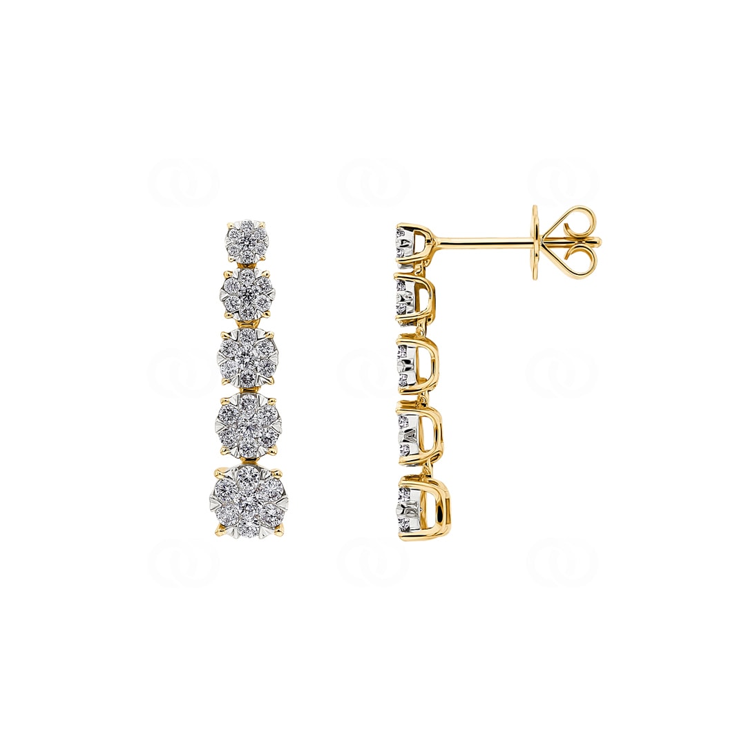 Ohrhänger 750/18 K Gelbgold mit Diamanten 0.75 ct H/si