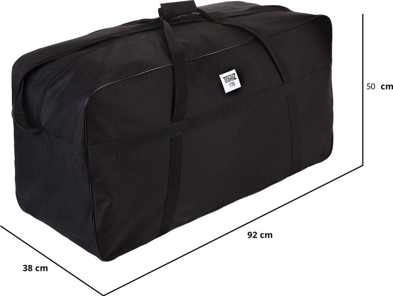 TravelZ Grote Reistas XXL - Auto tas - Grote tas 175 liter - 92x38x50cm - Sporttas - Verhuistas - Zwart