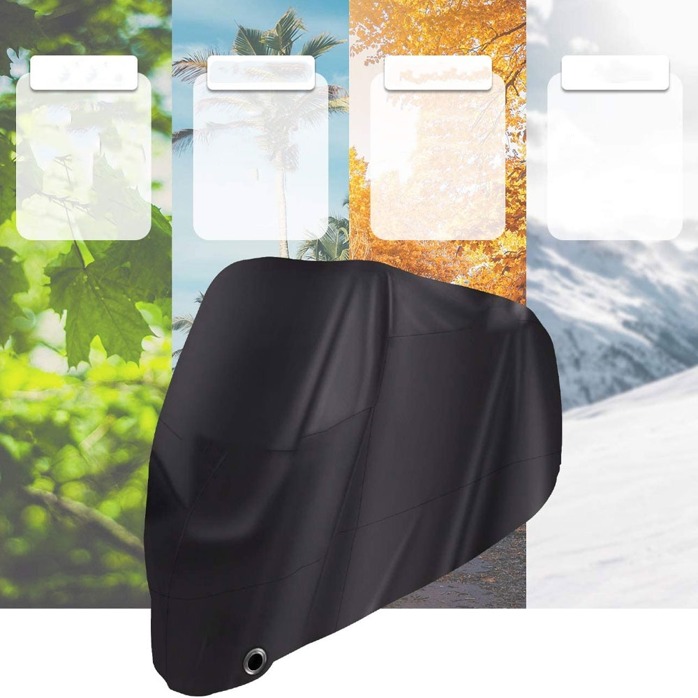 (245x105x125cm) Motorrad Abdeckung Abdeckplane Regenschutz Winterfest - Schwarz