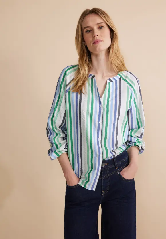 Seersucker Bluse - fresh spring green