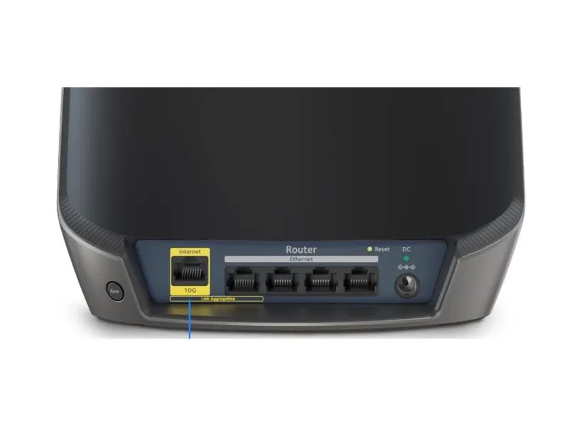 NETGEAR Orbi RBK863SB - Wi-Fi-system - (router, 2 extendere) - op til 6750 sq.ft - mesh 10GbE - Wi-Fi 6 - Tri-Band