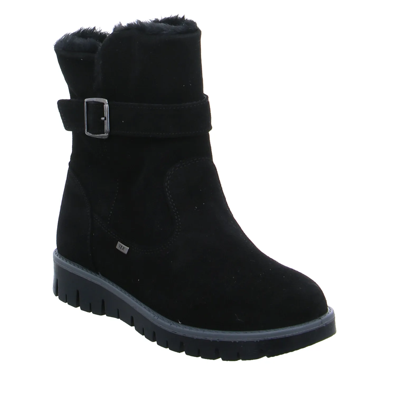 SCHUHENGEL Mädchen-Winter-Bottine Schwarz Leder  Stiefelette