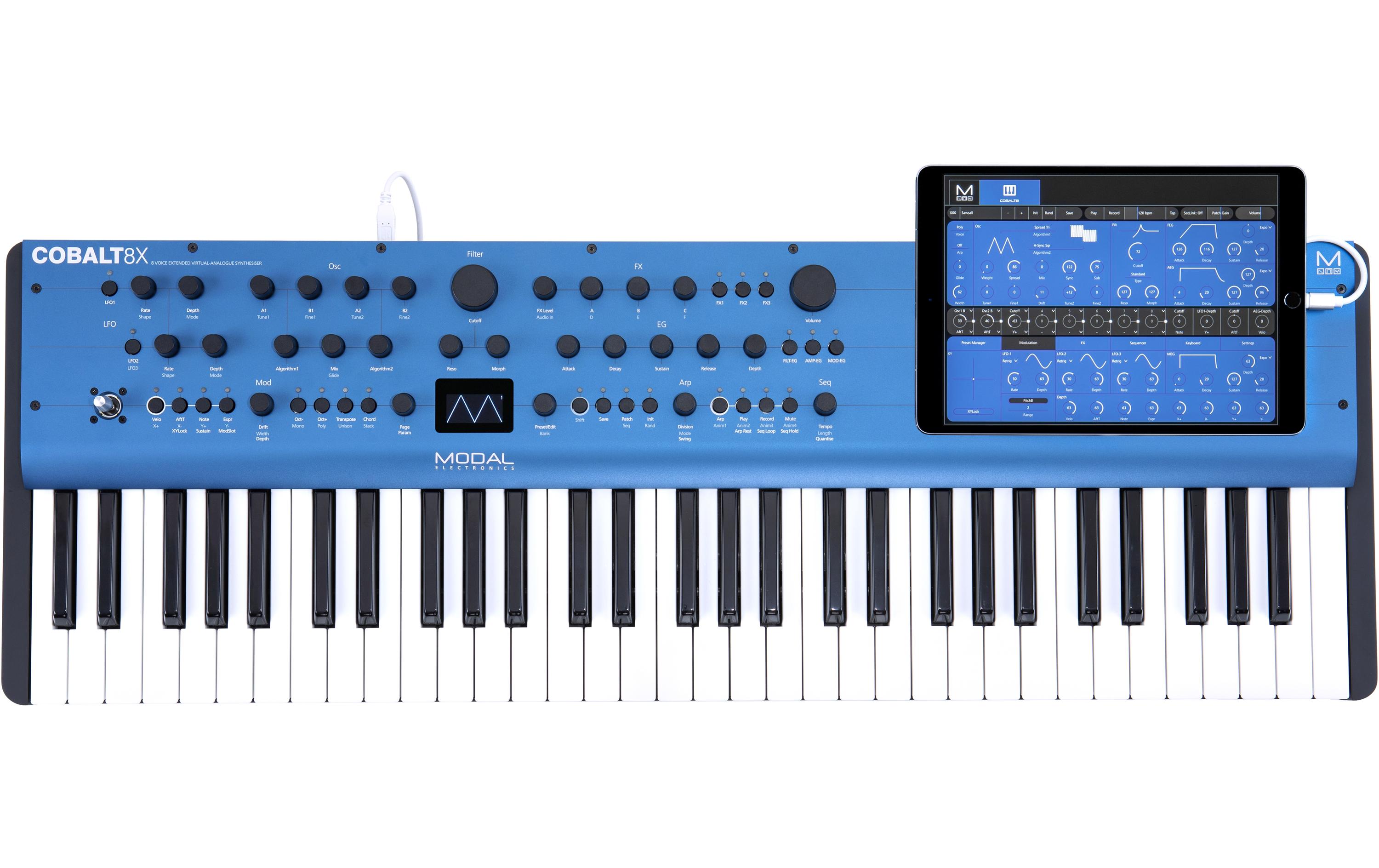 Synthesizer Cobalt8X<br>8-stimmiger erweiterter virtuell-analoger Synthesizer 61-Tasten-Tastatur
