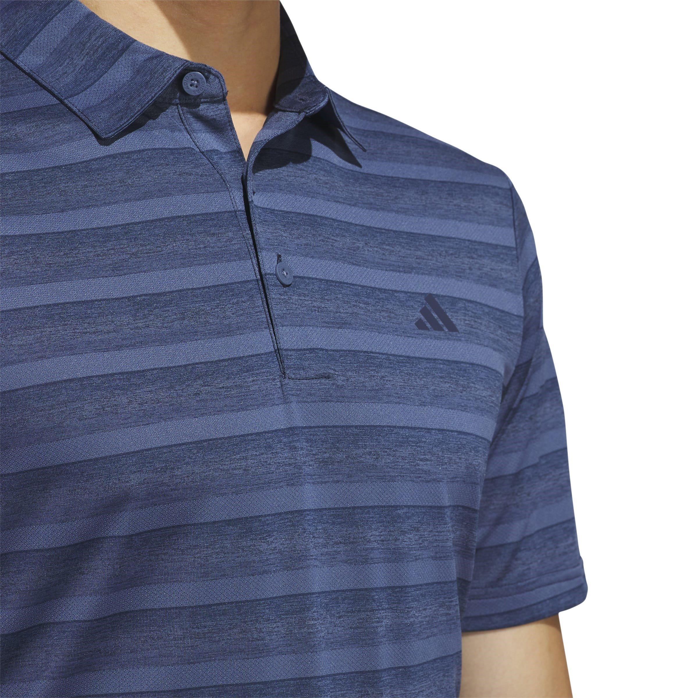 adidas Two Colour Striped Polo Shirt Mens