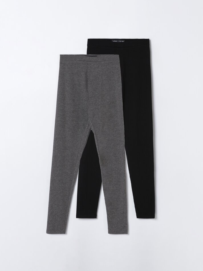 Conjunto de 2 Leggings Compridas - Cinza Antracite