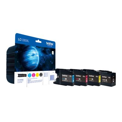 Brother LC1280XL - Pack de 4 - noir, cyan, magenta, jaune - cartouche d'encre originale