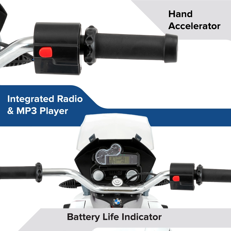 ROLLPLAY Premium Elektro-Motorrad BMW R1200 GS Motorcycle Adventure 12V Weiß Weiß