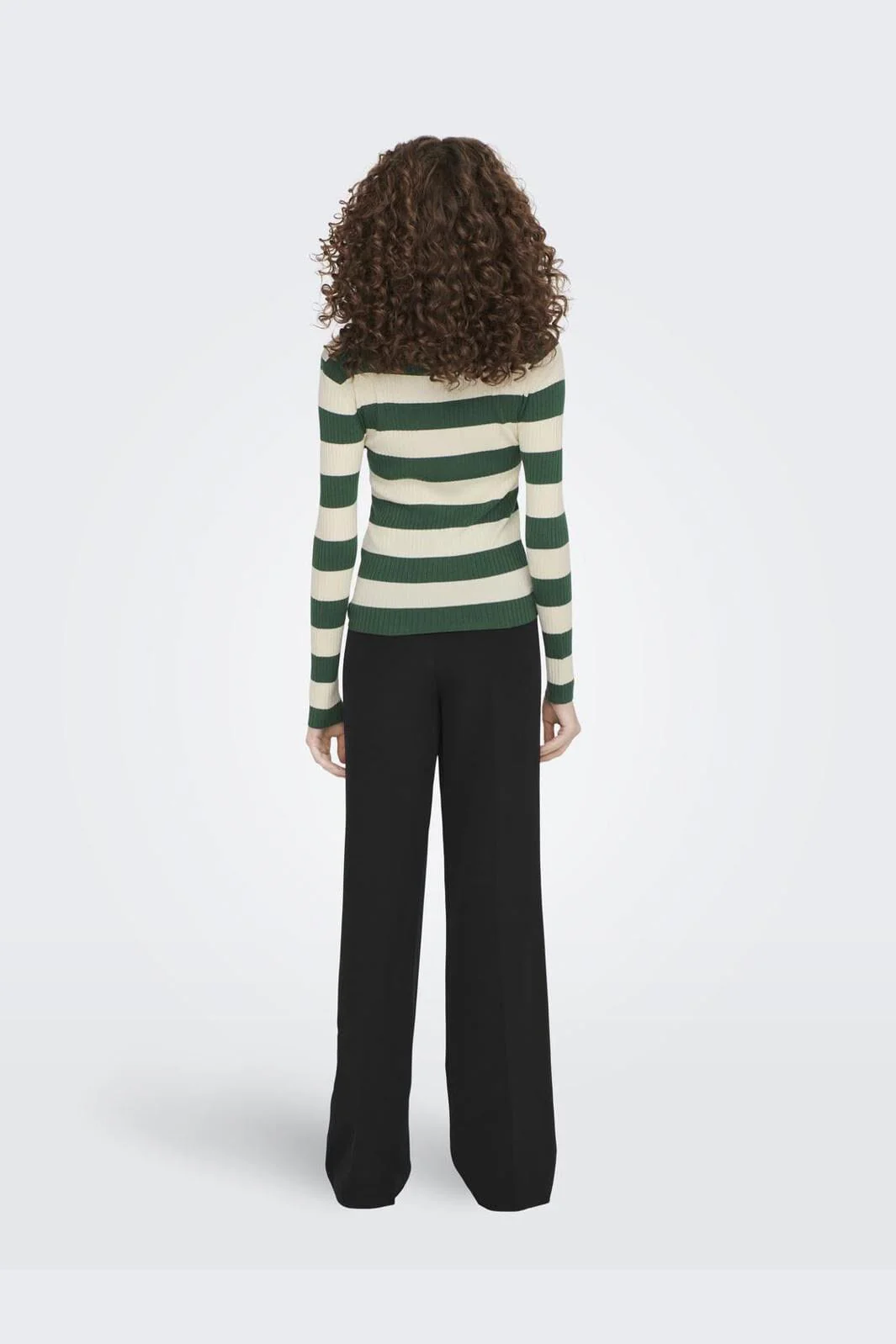 JDY JDYplum L/S O-Neck Pullover Knt 4071732 trekking green w eggnog stripes