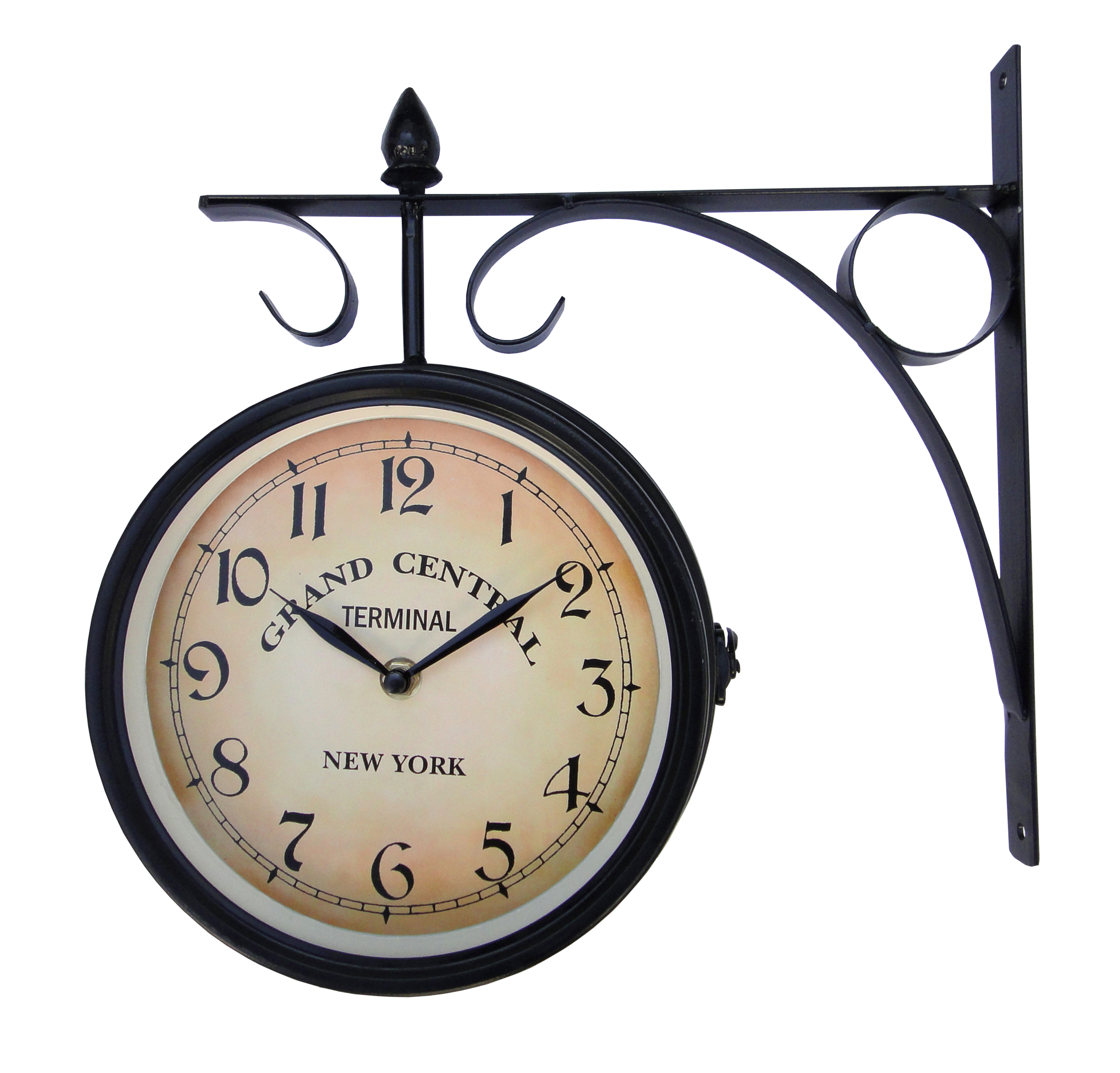 Wanduhr - Bahnhofsuhr - schwarz - Metall - Ø 21 cm