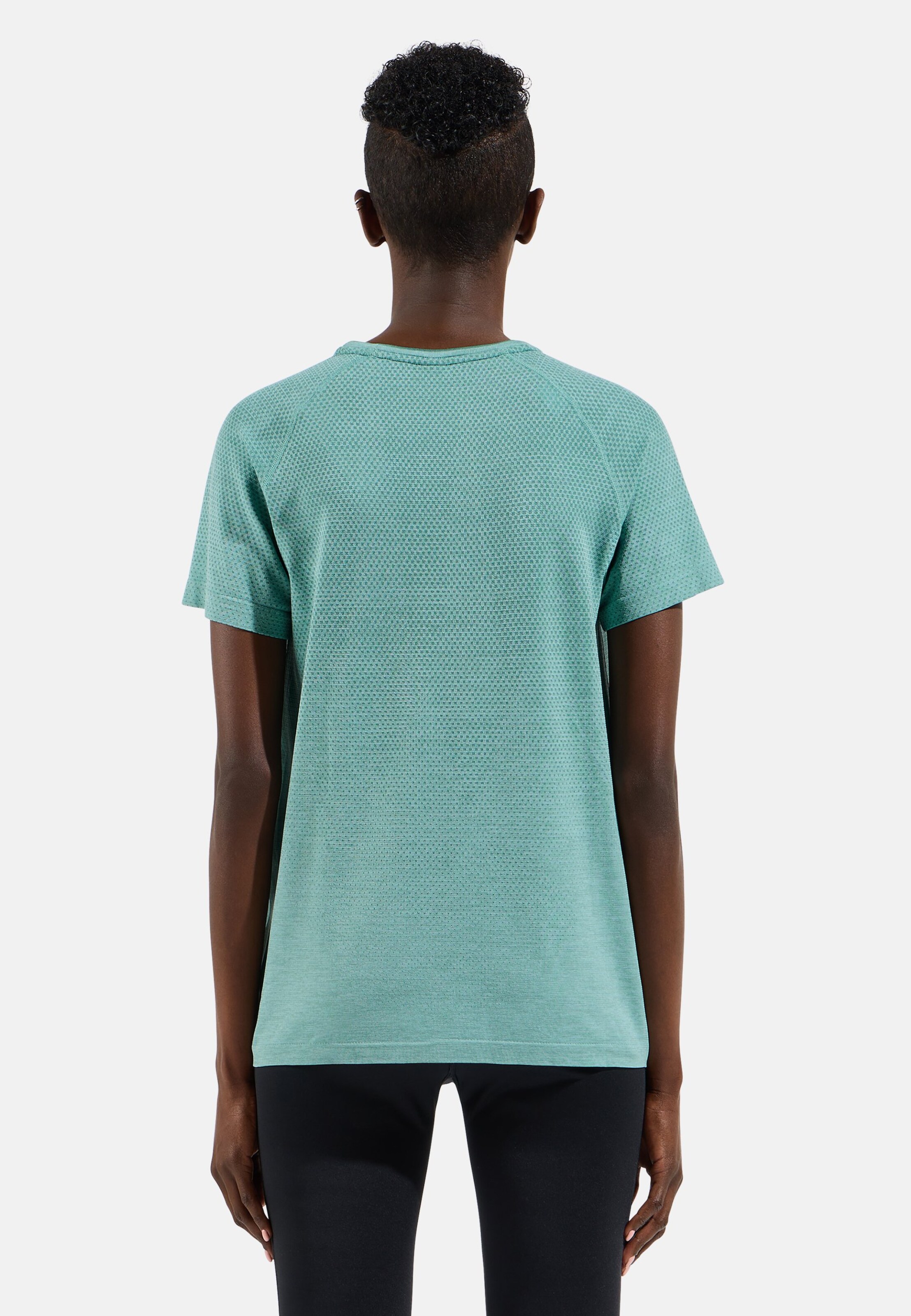 Essentials Seamless Laufshirt in Aqua Haze melange