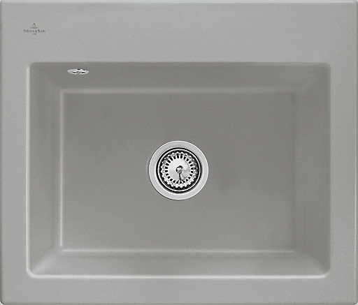 Évier en céramique 1 cuve à encastrer Villeroy & Boch Subway gris moyen