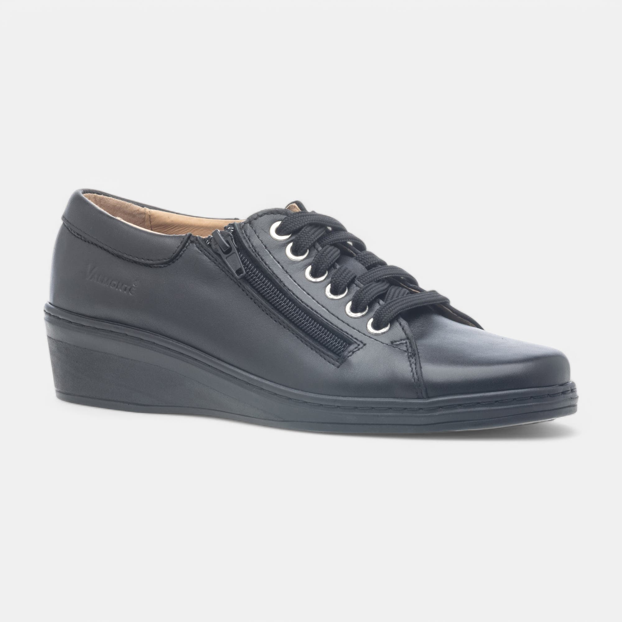 Derbies pieds sensibles Femme en cuir noir
