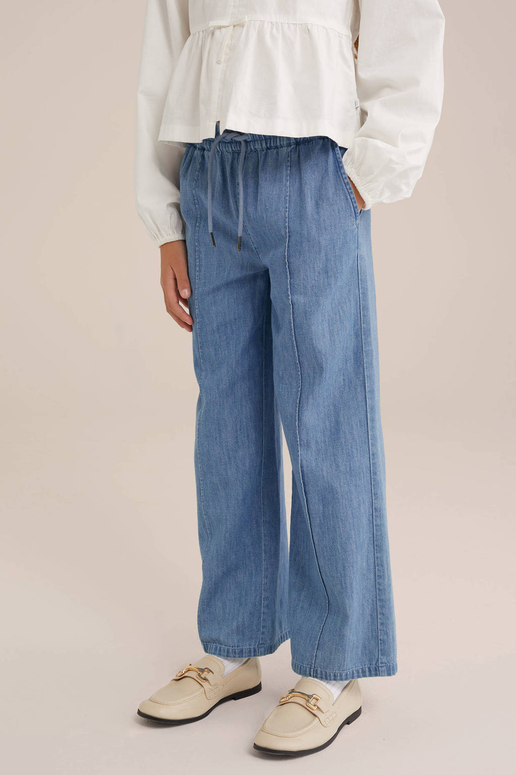 WE Fashion straight sweatpant light blue denim