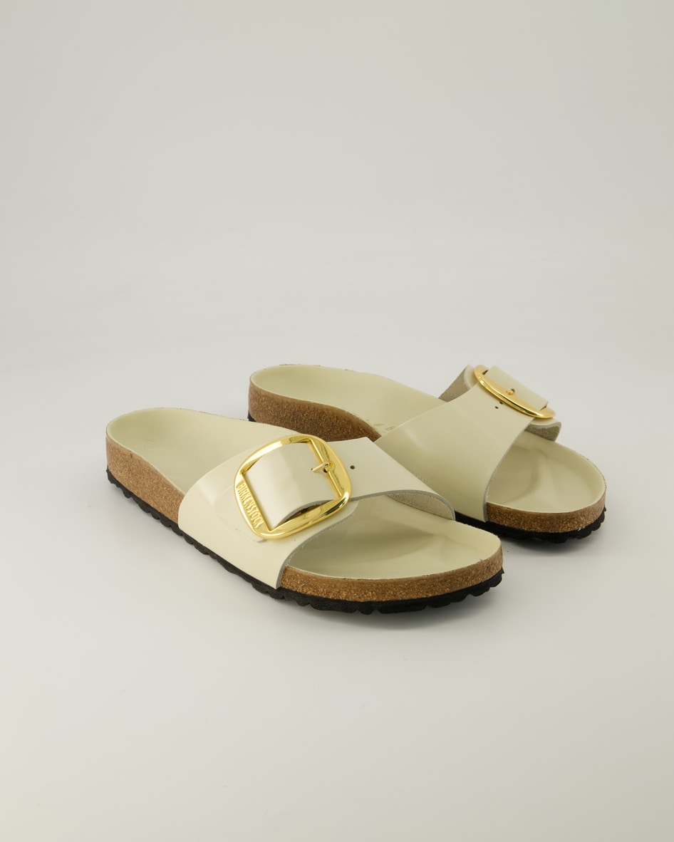 Birkenstock Madrid Big Buckle Pantoletten in Beige