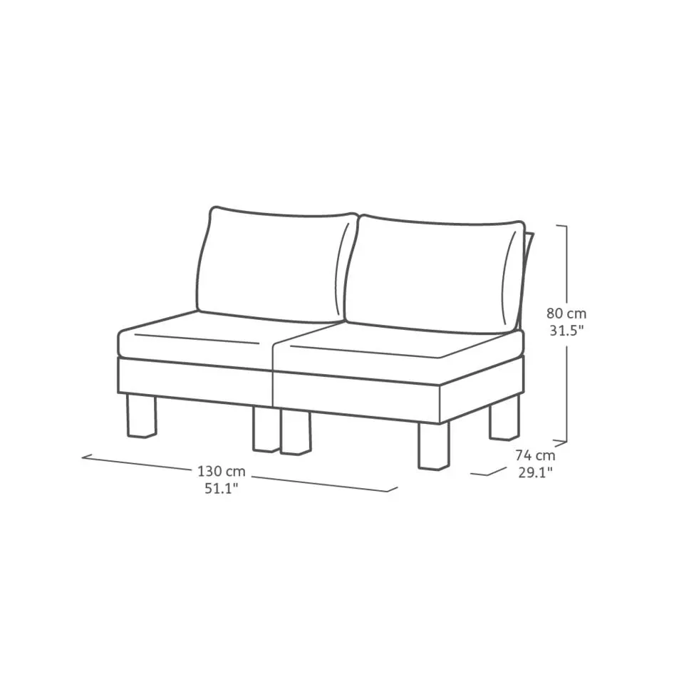 Keter Signature Elements Balkonset 2 personen - met groene kussens - Cappuccino