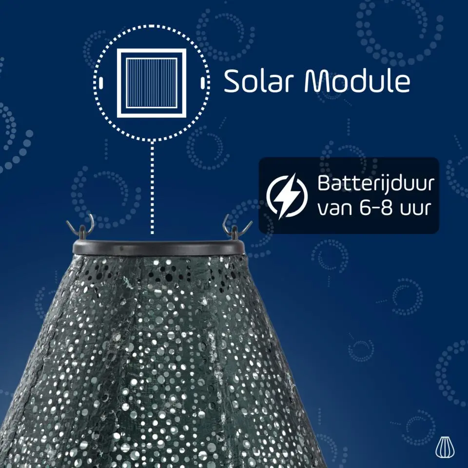 LUMIZ Solar Lampion Lace Tulip - 20 cm - Groen