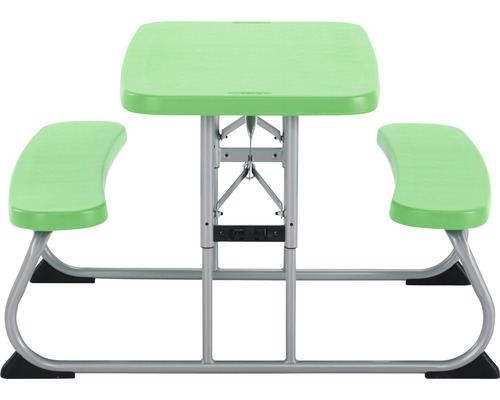 Kleutermeubilair Lifetime 4-zits bestaande uit: 2 banken, tafel, groen kunststof