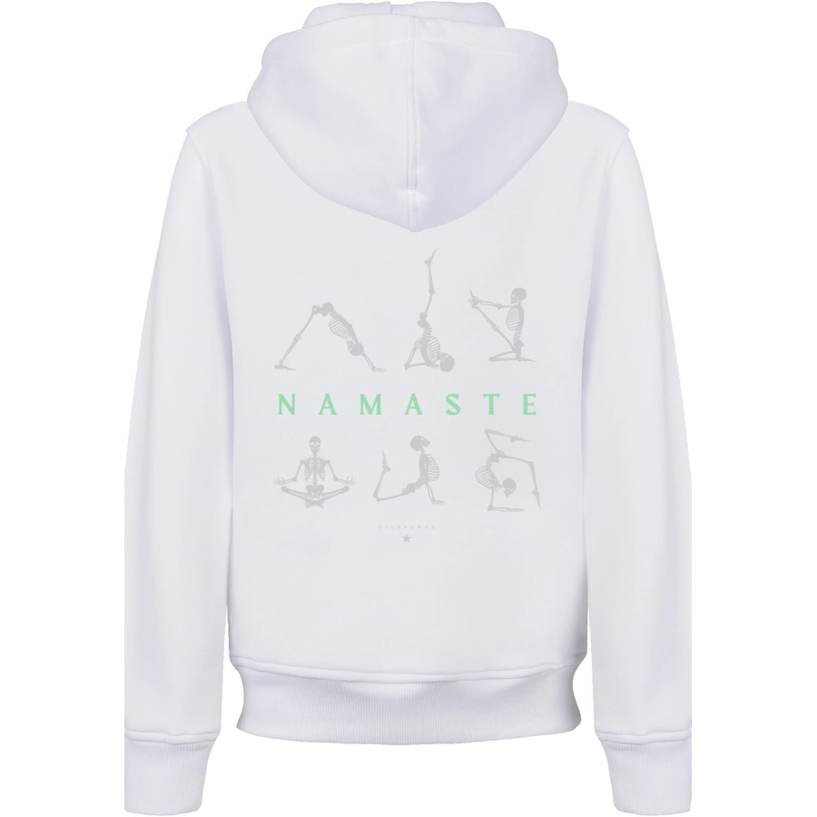 F4NT4STIC Hoodie Namaste Yoga Skelett Halloween weiß