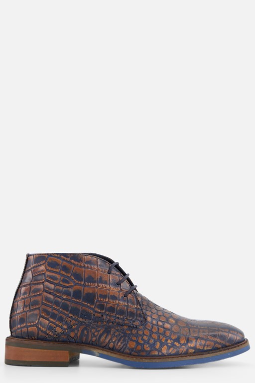 Vertice Croco Veterschoenen cognac Leer