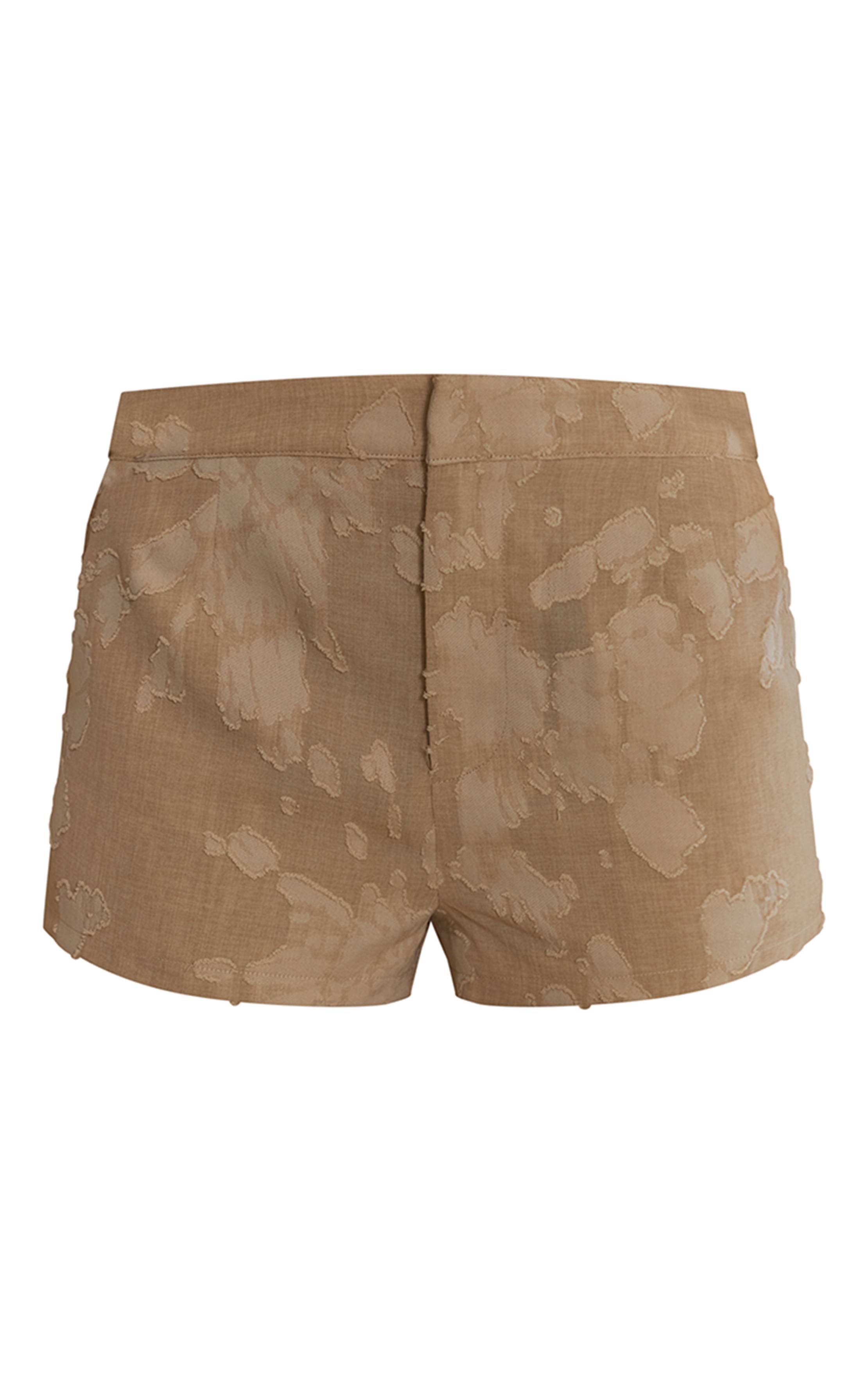 Gris Pierre Ensemble Short Fleuri Texturé Assorti