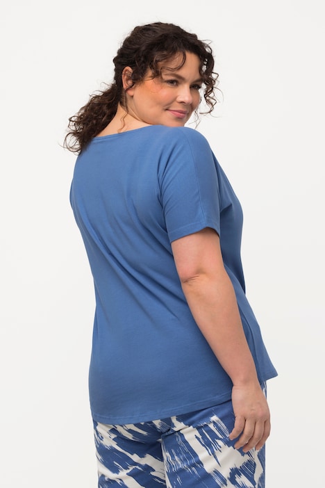 T-Shirt, asymmetrischer Ausschnitt, Halbarm, Biobaumwolle