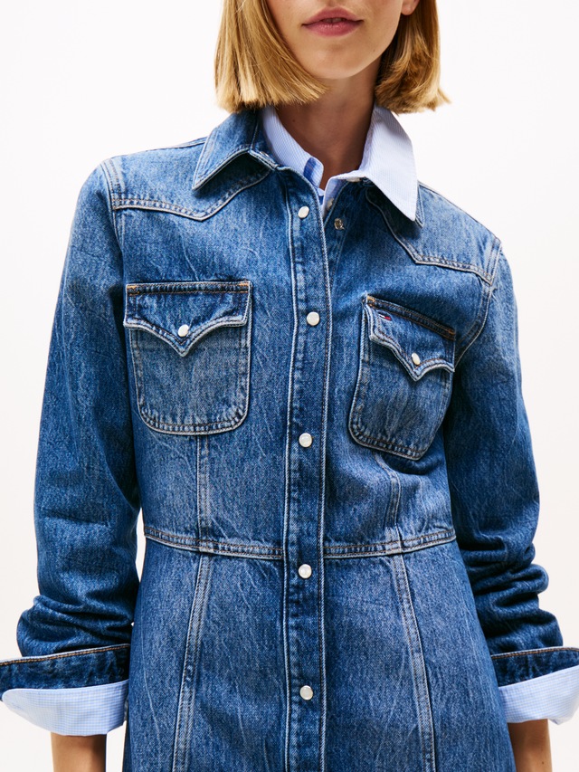 Tommy Jeans Jeanskleid »WESTERN DENIM DRESS DI2057« Brusttaschen