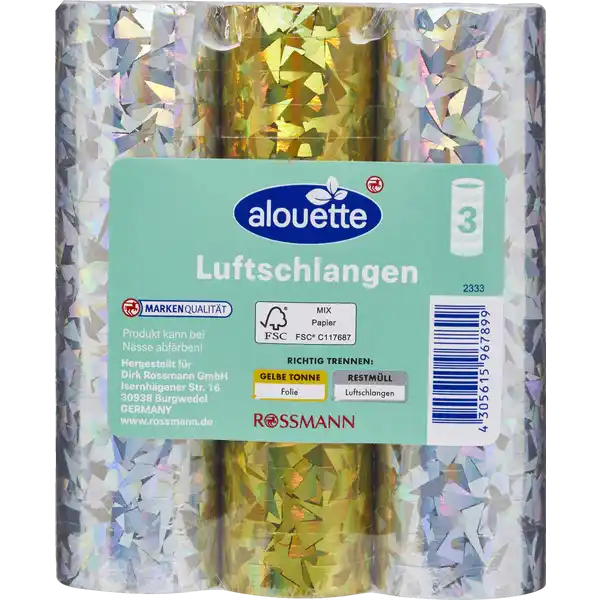 Luftschlangen metallic