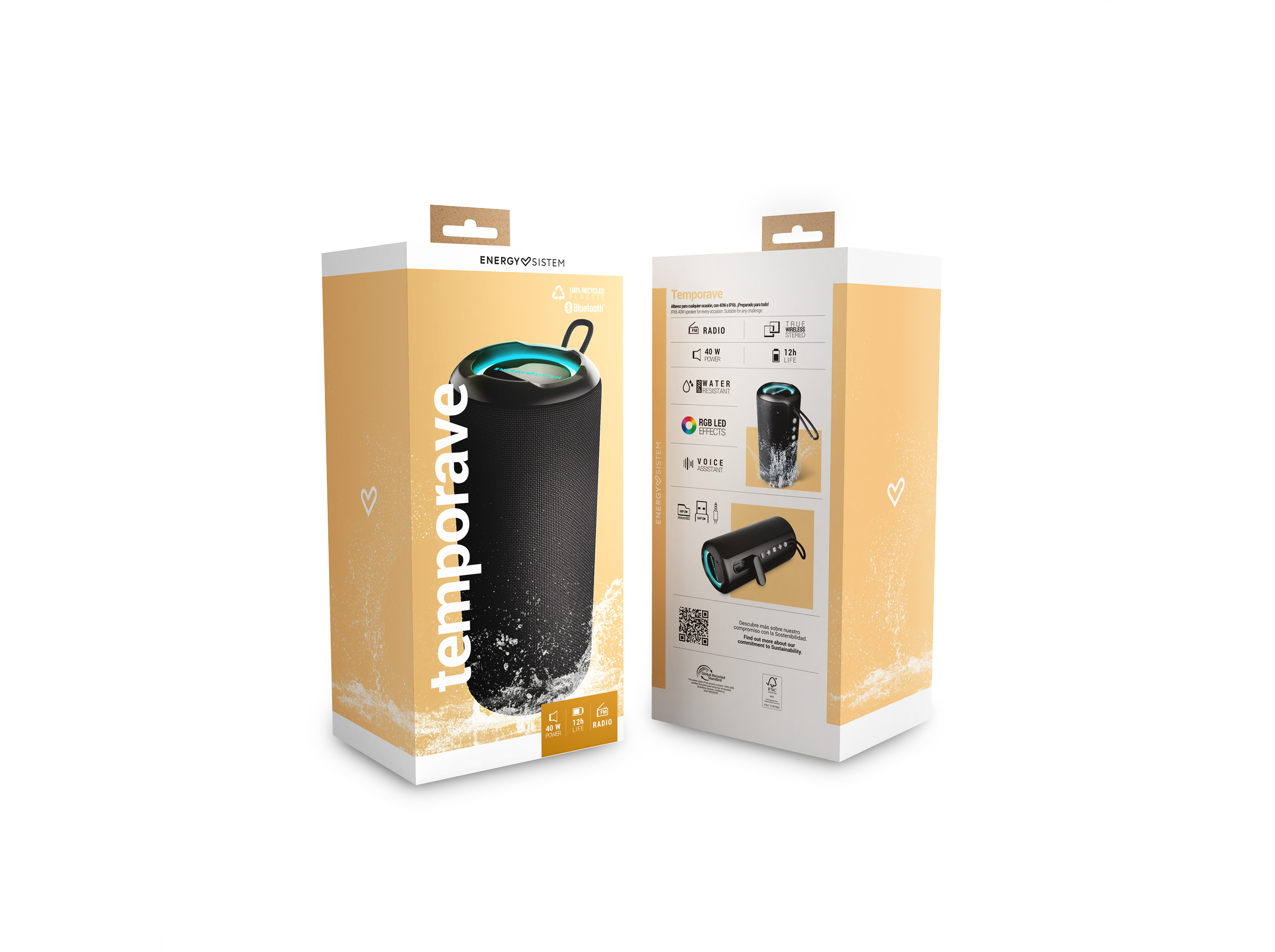 COLUNA PORTÁTIL ENERGY SISTEM TEMPORAVE PRETO 40W AUT.12HR
