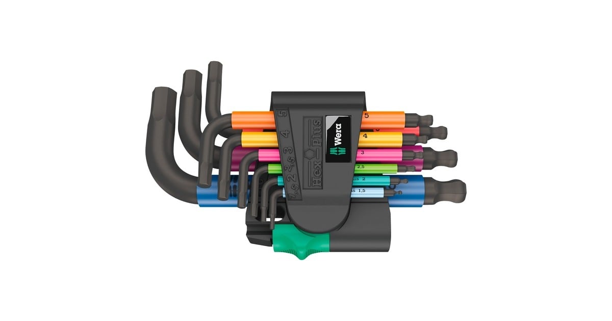 Wera950/9 Hex-Plus Multicolour 2 Stiftsleutelset, 9-delig  (metrisch, BlackLaser)