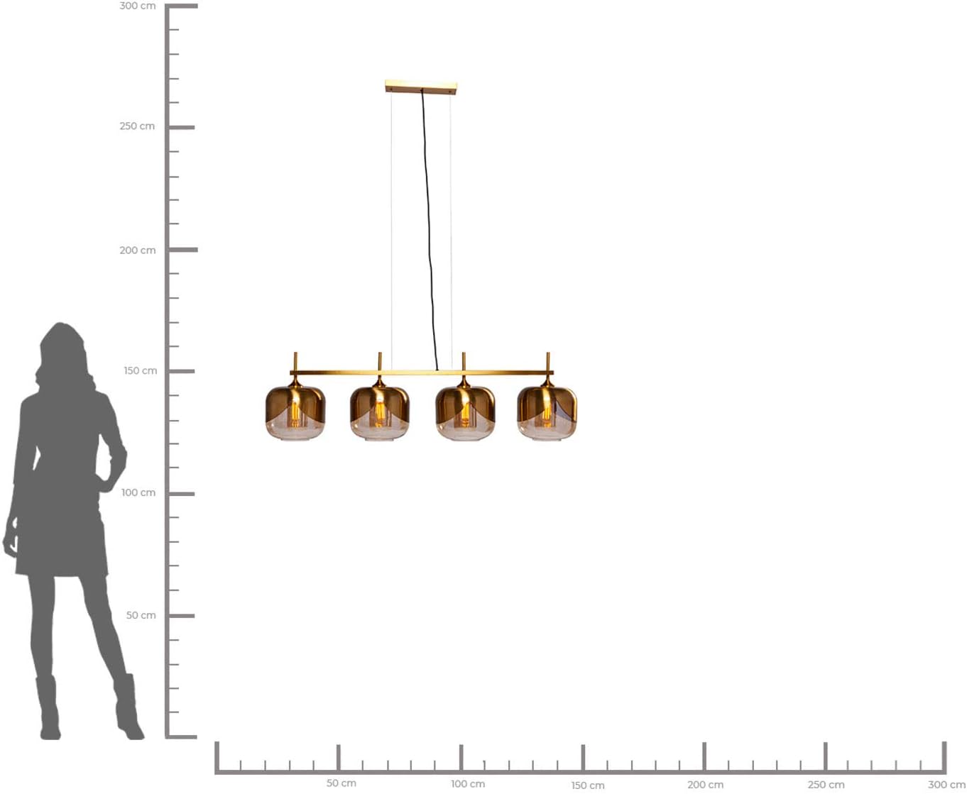 Kare Design Hängeleuchte Golden Goblet Quattro Ø25cm, 143x129x25cm