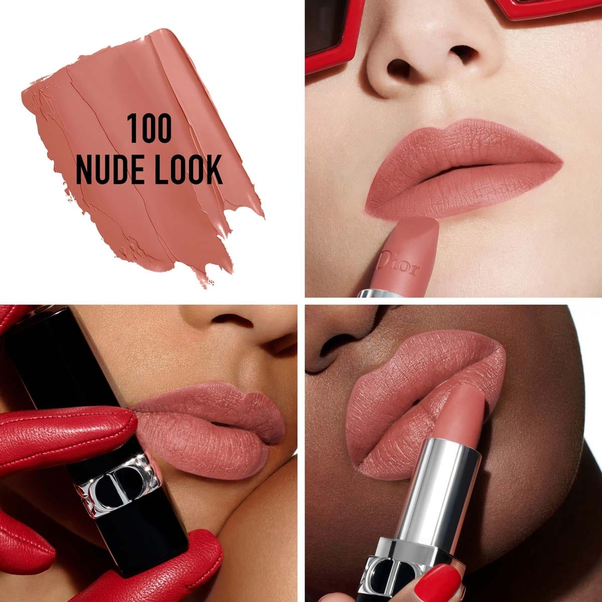 Rouge Dior Rouge Dior Rouge à Lèvres Rechargeable Couleur Couture, 4 finis : Satin, Mat, Métallique et Velours