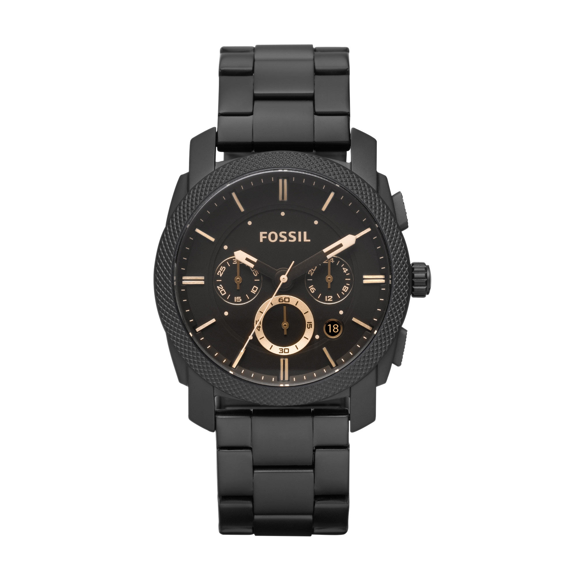 Montre Fossil homme chronographe acier noir