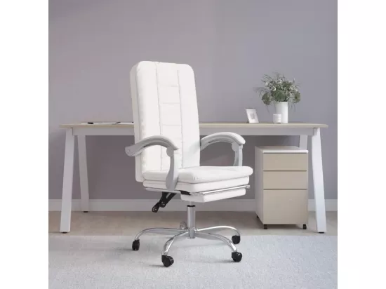 Fauteuil inclinable de bureau Blanc Similicuir