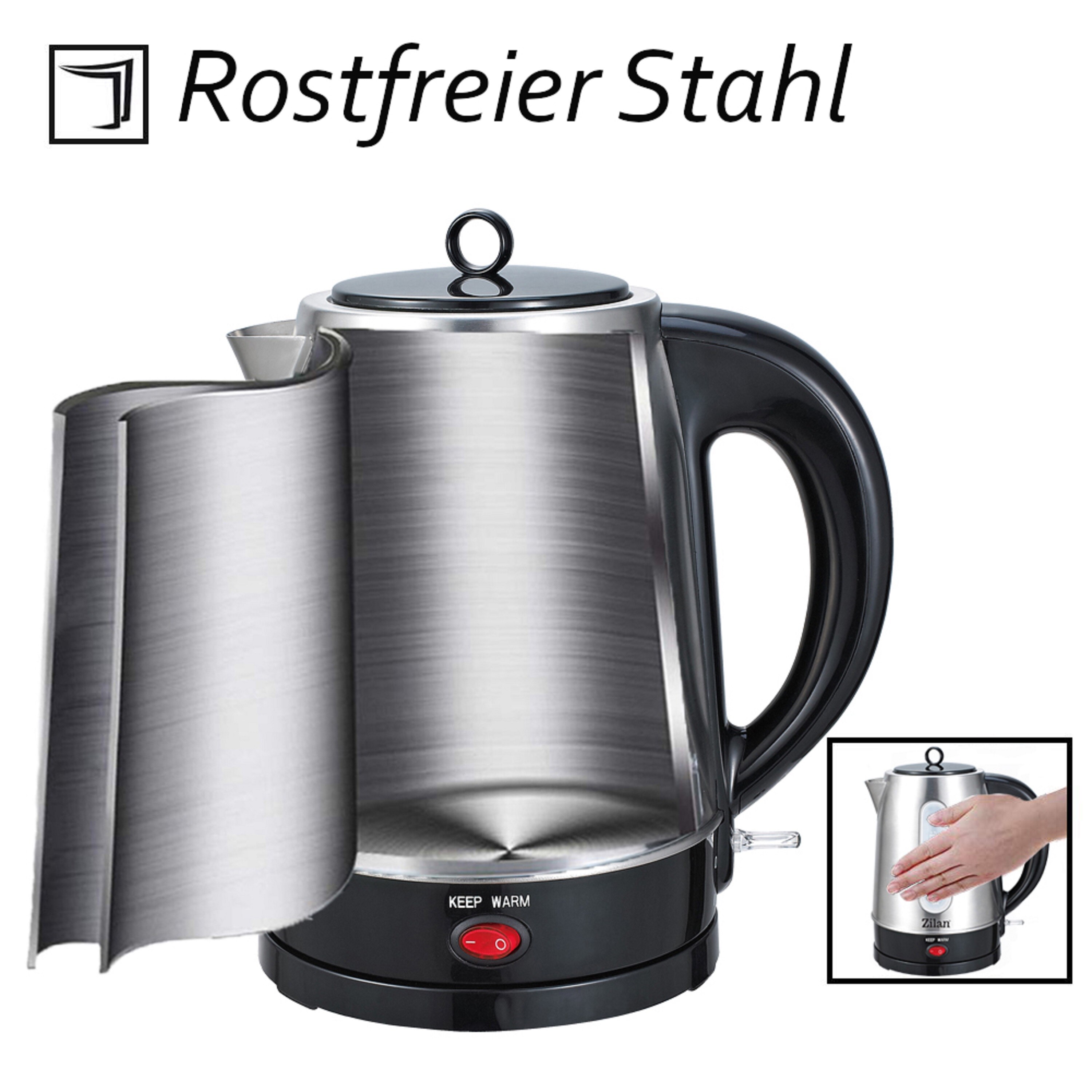 Zilan Teekocher 1,7L 2200W Edelstahl BPA-Frei Teemaschine Kettle