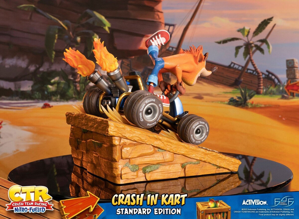 Crash Team Racing Nitro-Fueled - Crash In Kart - Crash Bandicoot - Resin Figur - 29 CM
