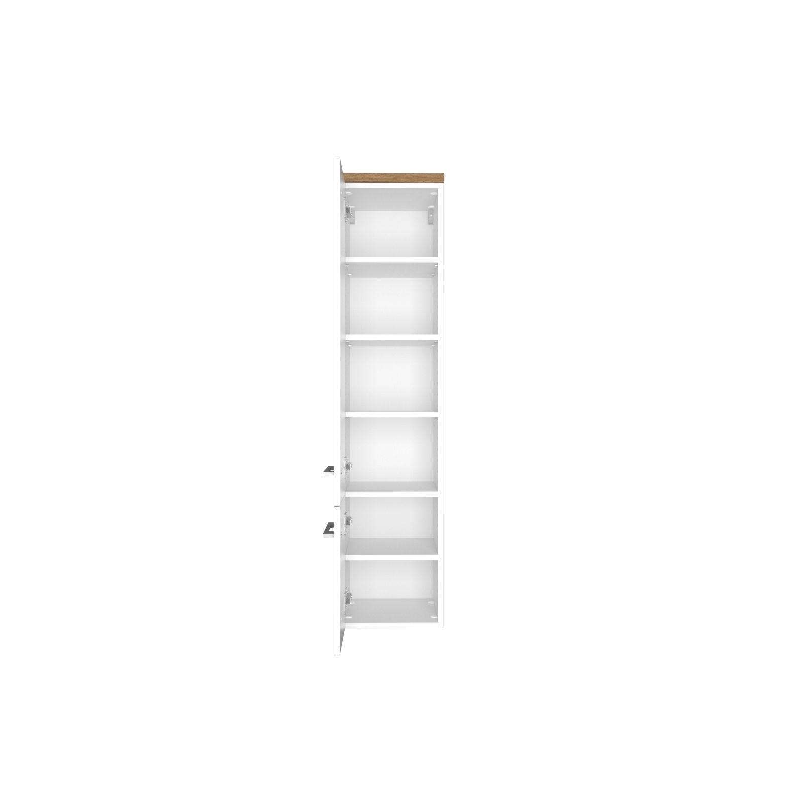 Midischrank DAVOS - matt weiß - Wotaneiche - 30 cm breit