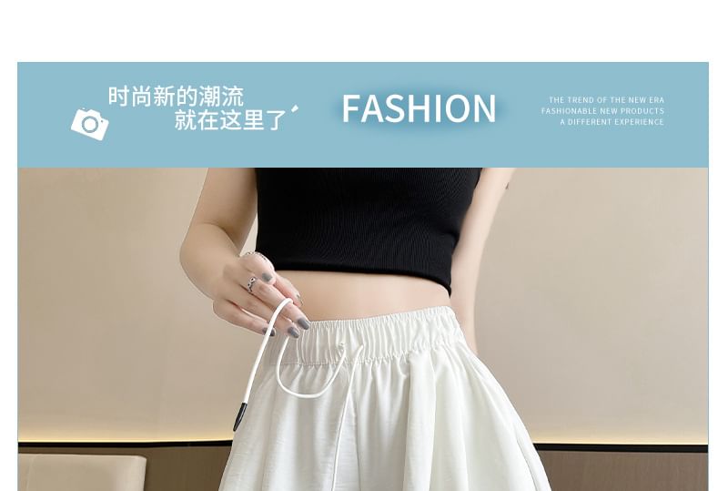 OGAWA - Hoge taille, effen shorts met trekkoord
