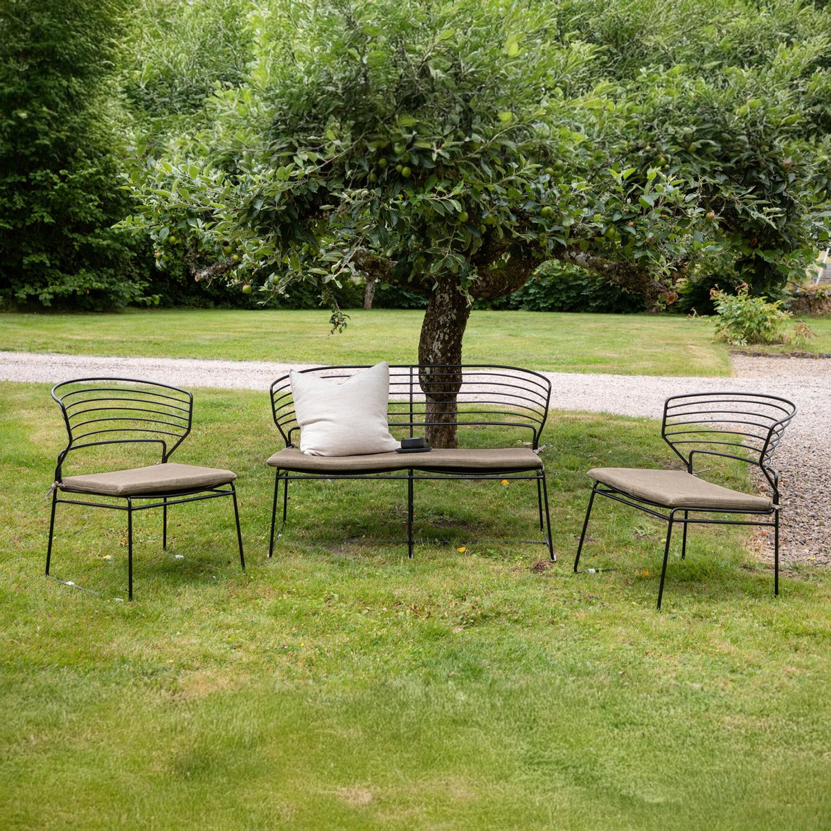 FjÃ´rd - Tuinset Zwart|Zand - Aluminium - Milano