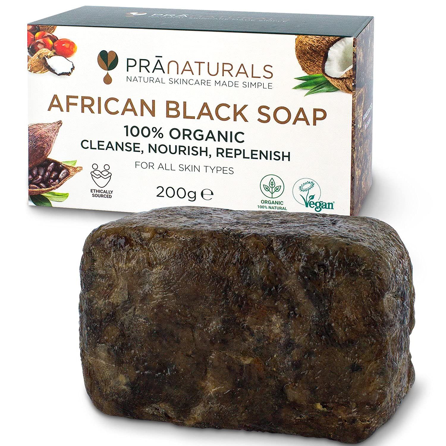 PraNaturals Organisch Afrikanische Schwarze Seife